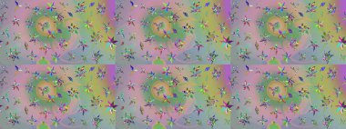 Raster düz çiçek çizim deseni. Tarafsız ve yeşil renklerde çiçekler. Tasarım hediye paketi, tebrik kartları, posterler ve afiş tasarımı.