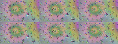 Eskiz geçmişi. Kumaş, tekstil, duvar kağıdı baskısı için. Eski usul. Tomurcukları çiçek olan sevimli bir çiçek deseni. Raster. Raster illüstrasyonu.