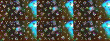 Renkli süs kenarı. Çizim kalıbı. Çiçek duvar kağıdı. Hint süsü. Raster illüstrasyonu. Kahverengi ve gri renklerde.