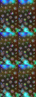 Renkli Bahar Teması eskiz kalıbı. Düz Çiçek Elementleri Tasarımı. Sevimli çiçek raster deseni. Kahverengi ve yeşil renkte çiçekler.