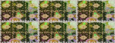 Çiçek deseni. Duvar kâğıdı barok, İspanyol kumaşı. Kusursuz raster arka plan. Kahverengi ve bej renklerde altın elementler. Şekil grafik deseni.