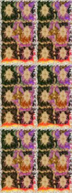 Çiçek deseni. Duvar kâğıdı barok, İspanyol kumaşı. Kusursuz raster arka plan. Kahverengi ve bej renklerde altın elementler. Şekil grafik deseni.