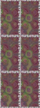 Raster illüstrasyonu. Raster illüstrasyonu. Eskiz tarzı kahverengi ve gri renklerde. Şirin karalama çiçekleri olan kusursuz çiçek desenleri. El yapımı çiçek ve bitki koleksiyonu.