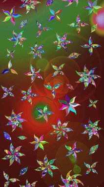 Çizim kalıbı. Renkli süs kenarı. Çiçek duvar kağıdı. Raster illüstrasyonu. Hint süsü. Renklerde.