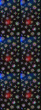 Tropik çiçek desenleri. Raster illüstrasyonu. Renkli çiçekler.