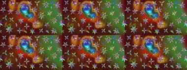 Sevimli çiçek raster deseni. Renkli çiçekler. Sketch Colour Spring Theme eskiz kalıbı. Düz Çiçek Elementleri Tasarımı.