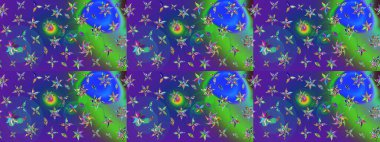 Şirin çiçekler. Çizgi çizimi kalıbı. Raster Moda kumaş deseni.