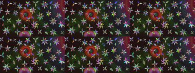 Raster çiçek desenleri çiziyor. Vadinin renkleri.