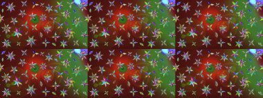 Şirin çiçekler. Çizgi çizimi kalıbı. Raster Moda kumaş deseni.