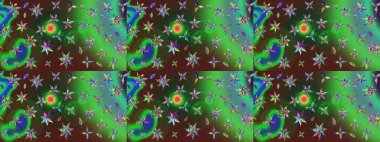 Çiçekli eskiz deseni. Suluboya çizimi. El çizimi. Yeşil ve kahverengi renkte çiçekler.