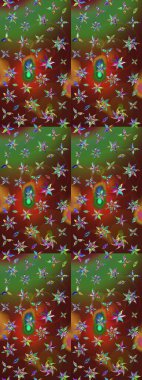 Renkli papatya deseni. Raster illüstrasyonu. Renklerde.