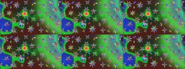 Raster illüstrasyonundaki çiçek desenli çizim. Güzel kumaş deseni. Renkli Bahar Teması eskiz kalıbı. Düz Çiçek Elementleri Tasarımı.