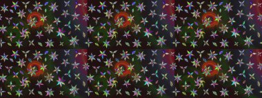 Çizim çiçek deseni duvar kağıdı, web sitesi arka planı, ambalaj kağıdı, davetiye, broşür, afiş veya web sitesi için kullanılabilir. El çizimi Raster çizimi. Parlak elementlerin.