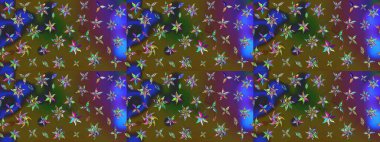 Çiçekli karalama şeklinde Raster çiçek deseni. Nazikçe, rengarenk bahar çiçekleri. Raster illüstrasyonu.