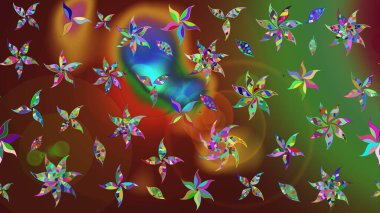 Sevimli çiçek raster deseni. Renkli çiçekler. Sketch Colour Spring Theme eskiz kalıbı. Düz Çiçek Elementleri Tasarımı.