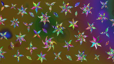 Küçük çiçekteki sevimli çiçek deseni. Raster illüstrasyonu. Çizim.