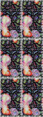 Raster illüstrasyonu. Güzel kumaş deseni. Bahar çiçekli, dikişsiz çiçek deseni..