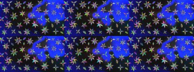 Mavi ve gri renkte çiçekler olan çiçek deseni çiz. Suluboya tarzında mavi ve gri renkte çiçekler.