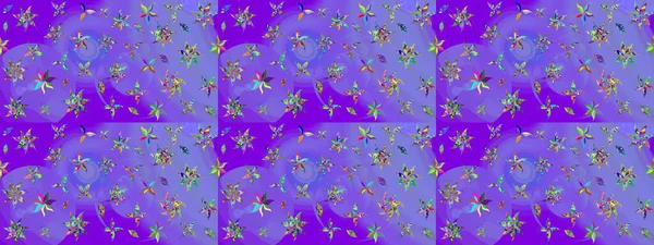 Raster çiçek desenli çiçek deseni, yapraklar, dekoratif elementler, sıçrama, lekeler, el çizimi kontur çizgileri ve Doodle çizim stili, grafik raster çizim çizimi.