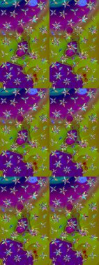 Raster illüstrasyonu. Suluboya çizim kalıbı. Moda baskısı. Eski model. Dekorasyon ve tasarım için güzel bir desen. Çiçeğin suluboya çizimlerinin zarif deseni.