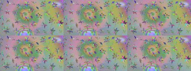 Tarafsız ve yeşil renklerde çiçekler. Yumuşak, bahar çiçekli arka plan. Raster çiçek desenli ve çiçekli..