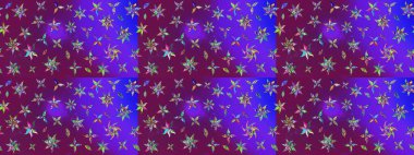 Çiçek desenli çizim. Raster illüstrasyonu. Asya tekstil tarzında. Mor ve mor renkli çiçekler. Raster illüstrasyonu.