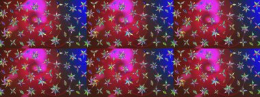 Kırmızı ve kahverengi renkler. Yaz çiçekleri teması. Klasik çiçekler. El çizimi, soyut ve süslü elementler. Suluboya resim taklit Raster illüstrasyonu.