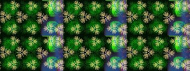 Yeşil ve mavi renkte çiçekler. Yumuşak, bahar çiçekli arka plan. Raster çiçek desenli ve çiçekli..