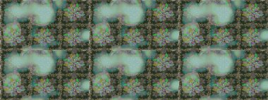 Gri ve yeşil renkli çiçekler. Raster illüstrasyonu. Çiçeksiz desenli arka plan, vuruşlar, sıçramalar, yaz çiçekleri..