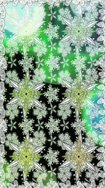 Tarafsız ve yeşil renklerde çiçekler. Küçük çiçekte sevimli çiçek deseni var..