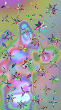 Modaya uygun kumaş deseni. Sevimli çiçek raster deseni. Renkli Yaz Temalı eskiz kalıbı. Düz Çiçek Elementleri Tasarımı.