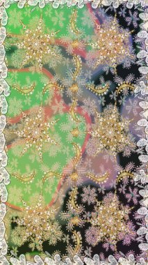 Tarafsız renklerde, altın elementlerle klasik, pürüzsüz desen. Noel 2019, kar tanesi, yeni yıl.