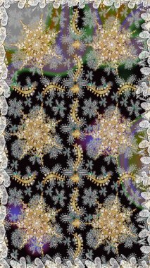 Altın kar taneleri basit, pürüzsüz desen. Kış sembolü, Mutlu Noeller, Mutlu yıllar 2019. Gri renkli Raster altın deseni. Soyut duvar kağıdı, ambalaj dekorasyonu.