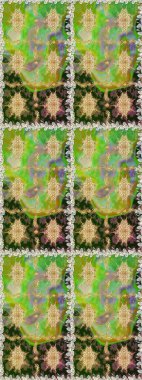 Çiçek deseni. Duvar kâğıdı barok, İspanyol kumaşı. Kusursuz raster arka plan. Kahverengi ve bej renklerde altın elementler. Şekil grafik deseni.