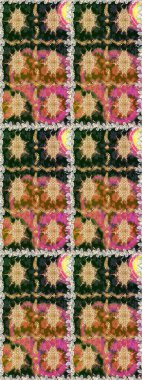 Çiçek deseni. Duvar kâğıdı barok, İspanyol kumaşı. Kusursuz raster arka plan. Kahverengi ve bej renklerde altın elementler. Şekil grafik deseni.