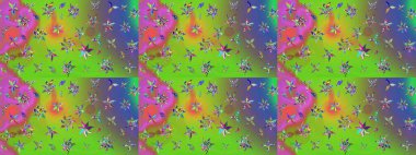 Modern çiçek arkaplanı. Halk tarzı. Parlak renkli çiçekleri ve yeşil ve menekşe rengi yaprakları olan harika bir çiçek deseni. Moda baskıları için zarif bir şablon.