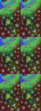 Düz Çiçek Elementleri Tasarımı. Renkli Bahar Teması eskiz kalıbı. Taslak desenli, modaya uygun kumaş deseni. Raster illüstrasyonu. Şirin çiçek elementleri..