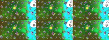 Şirin çiçek elementleri. Renkli çiçekler. Raster illüstrasyonu. Çizim.