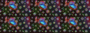 Çiçekli güzel suluboya desen. Raster illüstrasyonu. Renklerde.