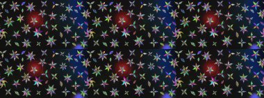 Çizim çiçek deseni duvar kâğıdı olarak kullanılabilir. Renkli çiçekler. Raster illüstrasyonu.