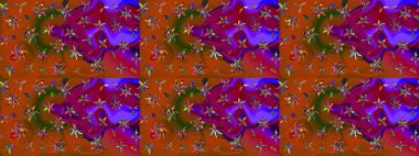 Küçük çiçekteki sevimli çiçek deseni. Birçok kahverengi ve mor soyut çiçekli tropikal eskiz deseni. Varisolokahverengi ve mor raster çizimi.