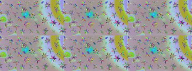 Çiçekli çiçek deseni, suluboya. Düz Çiçek Elementleri Tasarım Raster illüstrasyonu. Tarafsız ve gri renkli çiçekler. Renkli Bahar Teması çizim kalıbı.