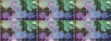 Karalama çiçeği. Renkli Bahar Temalı Kusursuz Arkaplan. Zentangle soyut çiçekleri. Raster illüstrasyonu. Düz Çiçek Elementleri Tasarımı. Şirin kumaş deseni.