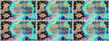 Çiçek deseni. Duvar kâğıdı barok, İspanyol kumaşı. Kusursuz raster arka plan. Kahverengi ve bej renklerde altın elementler. Şekil grafik deseni.