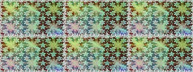 Tarafsız ve altın elementli yeşil renklerde altın pürüzsüz desen. Kusursuz damaske klasik altın desen. Tekrarlayan elementlerle soyut arkaplan oluşturun. Raster illüstrasyonu.