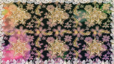 Kusursuz altın desen. Gri ve bej renklerde altın desenli altın elementler. Raster doğulu süsü.