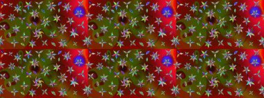 Tomurcukları çiçek olan sevimli bir çiçek deseni. Eski usul. Raster. Raster illüstrasyonu. Kumaş, tekstil, duvar kağıdı baskısı için. Taslak arkaplan.