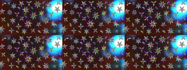 Taslak dekoratif arka plan, çiçek mandala. Kahverengi ve mavi renklerde. Çiçek. Raster illüstrasyonu.