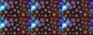 Moda baskıları için zarif bir şablon. Halk tarzı. Parlak renkli çiçekleri ve kahverengi ve mor renkli yaprakları olan harika bir çiçek deseni. Modern çiçek arkaplanı.