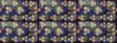 Raster çiçek desenleri çiziyor. Vadinin gri ve mor renkli çiçekleri.